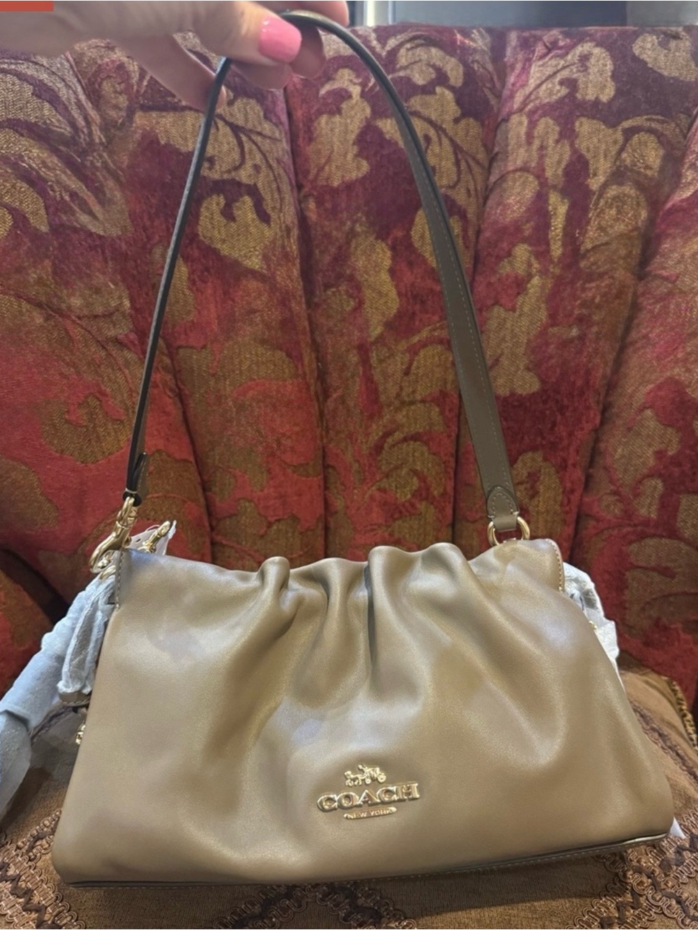Coach Faye Leather Bag DARK STONE CV529